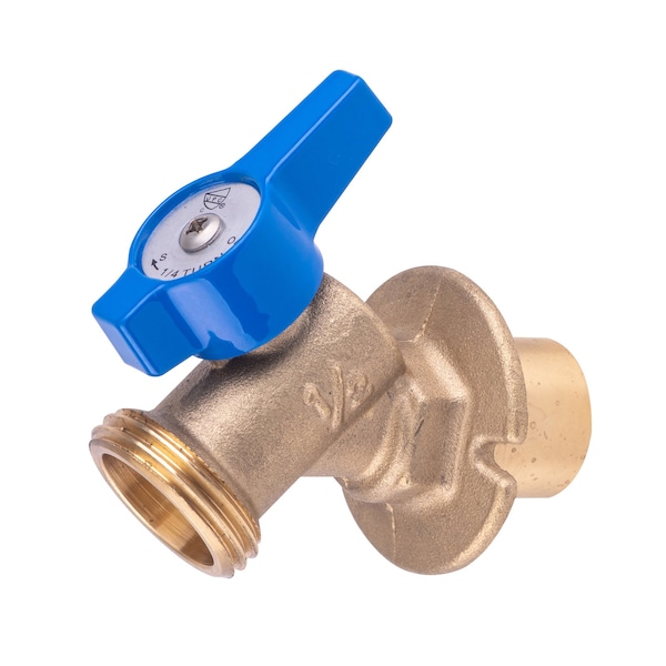 Hausen 1/2-in or 3/4-in Spigot Sweat x 3/4-in MHT Brass Sillcock Valve with 1/4-Turn Lever Handle Shutoff HA-SC107-1 - main